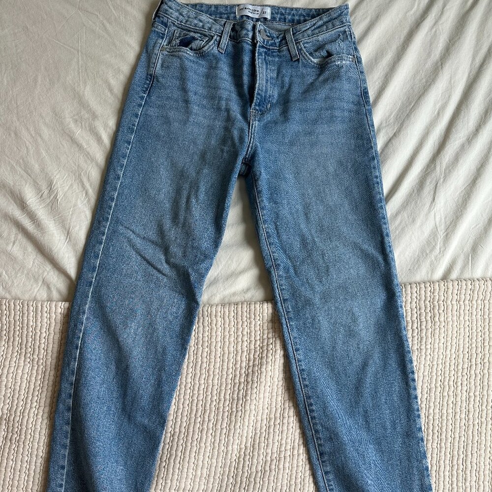 Just Black Denim Raw Hem Straight Leg Jeans, Size 27
